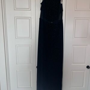 Betsy & Adam Black Sparkle Maxi Dress